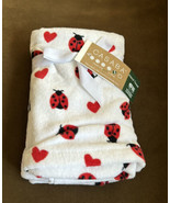 Casaba Set Of 2 Hand Towels Eco Friendly New Ladybug Hearts - £17.86 GBP