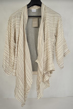 Dolan Anthropologie Soft Zig Zag Print Silk Cardigan Beige XS S NWT - £56.04 GBP