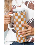 Ginger Full Rhinestone Checkerboard Handled Tumbler 40oz - $34.46