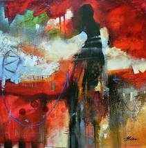 John &amp; Elli Milan-&quot;Embers II&quot;-ORIG Mix-Media Oil/Gall Wrapped Canvas/Signed/COA - £1,347.91 GBP