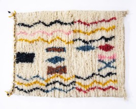 Rug Azilal Small Moroccan Rug Colorful Berber Wool Handmade Tribal Tiny Rug - £75.17 GBP
