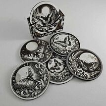 Butterfly Coaster Set – 6 Wooden Coasters with Matching Storage Box – Ha... - $30.00