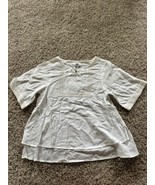 Old Navy Girls Sheer Embroidered Short Sleeve Top Size Large White Costal - $146.68 MXN
