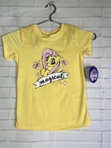 My Little Pony Fluttershy Yellow Graphic Tee Short Sleeve T-Shirt Top Girls 5-6 - £11.87 GBP