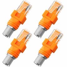 4 Pieces Rf To Rj45 Converter Adapter F Female To Rj45 Male Coaxial Barr... - £15.13 GBP