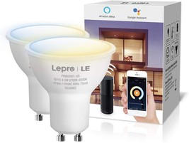 Lepro Alexa Gu10 Led Light Bulbs - 50W Halogen Equivalent Smart, 2.4G Wifi Only - £32.14 GBP