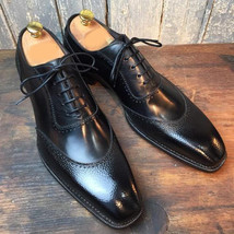 NEW Handmade Men&#39;s Black Fancy Shoes, Men&#39;s Leather Lace Up Formal Shoes - £115.09 GBP