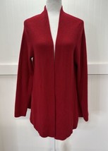 PURE Collection Cashmere Open Front Cardigan 14/16 (Large) Red Longline ... - $65.99