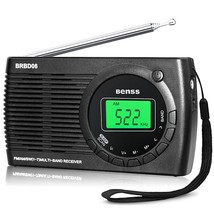 Small Radio Battery Operated Fm/Am/Sw, Portable Radios With Screen Display/Headp - £23.59 GBP