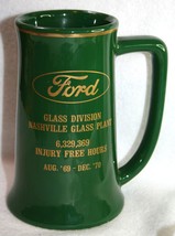 Vintage 1970 Ford Glass Plant Injury Nashville Tn Buntingware Ceramic Beer Mug - £31.64 GBP