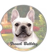French Bulldog Set Of Two Absorbent Stoneware Car Cup Holder Coaster Dog... - $225.52 MXN