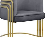 Rays Collection Velvet Upholstered Accent Chair With Brushed Gold Metal ... - $717.99