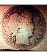 ½ Half Dollar Barber 90% Silver U.S Coin 1910 S San Francisco Mint 50C K... - £43.72 GBP