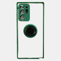 For Samsung Note 20 Rugged Magnetic Ring Case w/ Lens Cover CLEAR/DARK Green - £4.68 GBP