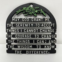 Serenity Prayer Wall Decor Metal, Vintage Hanging Black White Green 4.5 Inches - £14.14 GBP