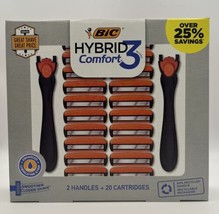 Bic Hybrid Comfort 3 Razor Box Gift Set 20 Cartridges 2 Handles - $25.99