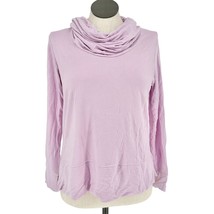 Green Tea Pullover Women&#39;s Large Lilac Cowl Neck Long Sleeve - £17.90 GBP