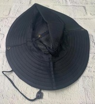 Mens Mesh Boonie Bush Hat Wide Brim Sun Protection Bucket Cap Foldable Black - £18.67 GBP