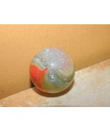 Glass Swirl Marble 1.25 inch FAIR bubble filled red yellow Antique poss ... - $134.99