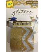 SEAL-IT* 2pc 3/4&quot; x 300&quot; GLITTER Gold/Gold-Silver DECORATIVE TAPE NEW-SH... - $188.54 MXN