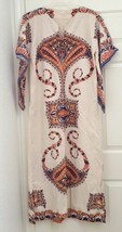 Vintage 1970s Naqui MuuMuu Native Style Dress W/ Flared Bell Kimono Slee... - £55.38 GBP