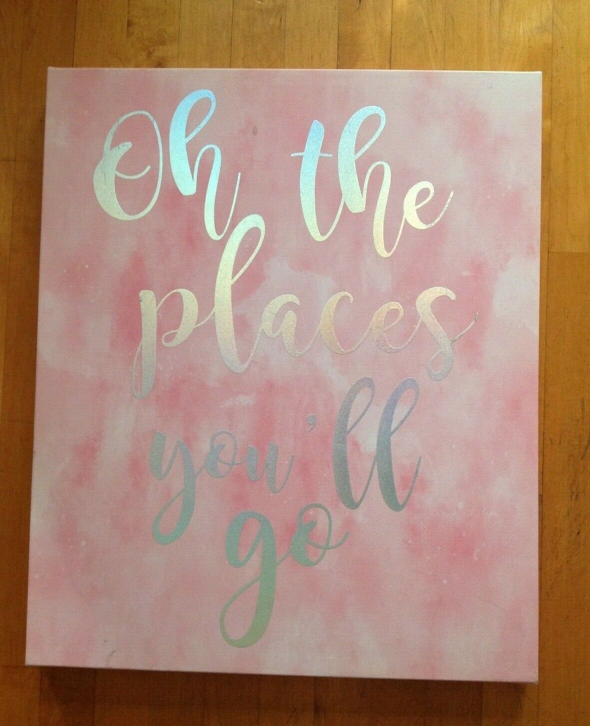 Oh The Places You'll Go! Dr. Seuss Quote Pink Wall Art Décor  25 X 20 - £53.57 GBP
