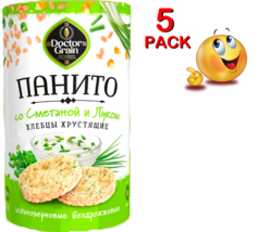 5 PACK DR. GRAIN PANITTO CRUNCHY BREAD SOUR CREAM ONION 5x80GR Made in R... - $13.85