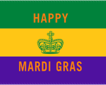 Happy Mardi Gras 3&#39;X5&#39; Flag ROUGH TEX® 100D - $18.88