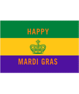 Happy Mardi Gras 3&#39;X5&#39; Flag ROUGH TEX® 100D - £15.09 GBP