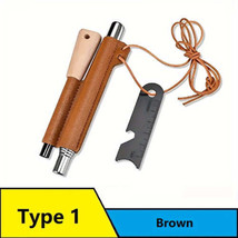 1pc/4pcs Ultimate Fire Starter Survival Tool Kit With Wood Handle, Flint And Ste - £7.81 GBP