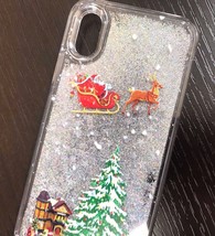 Iphone X / Xs - Hard Case Waterfall Liquid Silver Glitter Stars Christmas Tree - £12.82 GBP