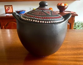 La Chamba Dot Paintings  Art  Clay Pot for Cooking with Lid earthenware cooking - £102.50 GBP