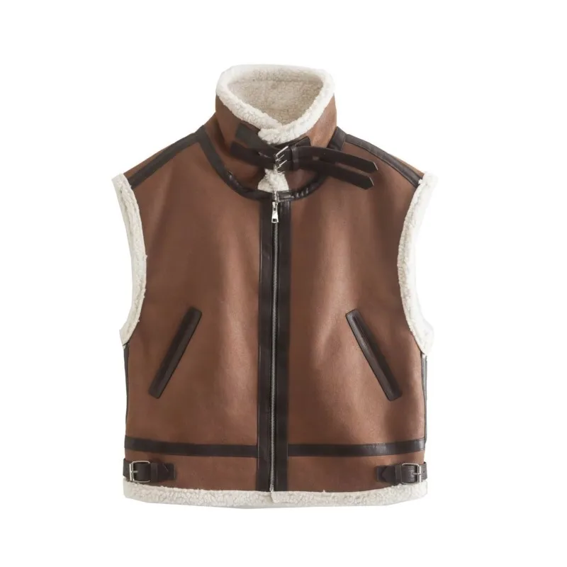 Leeveless vest waistcoat loose thicken lapel jacket coat 2022 autumn chic tops commuter thumb200