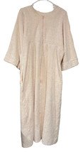 Rare VTG Stan Herman Womens Long Chenille Robe Small Half Zip Pink White Stripes - £21.82 GBP