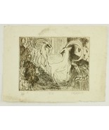 Vintage Paper Art Etching ZABRISKIE Artist Proof 1/20 Aries Ram Dated Ma... - £19.41 GBP