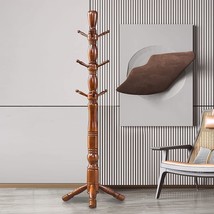 Kongarnolsen Freestanding Coat Rack Hall Tree Hanger With 9 Hooks,, Walnut - £94.10 GBP