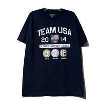 Team Apparel Mens Blue Team USA 2014 Olympic Winter Games Medals T Shirt... - $12.99