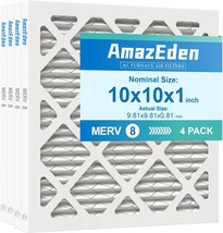 10X10X1 Air Filter (4-Pack) Merv 8 Mpr, Exact Dimensions: 9.81X9.81X0.81... - $34.99