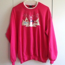 Pink Snowman Sweatshirt By Triiilogy Morning Sun XL Live Love Laugh - $222.99 MXN