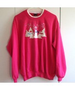 Pink Snowman Sweatshirt By Triiilogy Morning Sun XL Live Love Laugh - $222.99 MXN