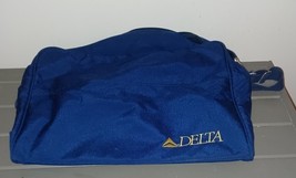 Vintage DELTA Airlines Logo Blue nylon Portfolio Zipper Bag 16W 12H Oute... - $462.20 MXN