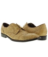 Mens Sand Crocodile Dress Shoes Exotic Skin Genuine Leather Western Oxfords - £195.55 GBP