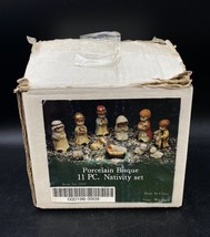 Cherub Nativity Children’s Set 11 Pieces Original Box Porcelain Bisque - $29.69