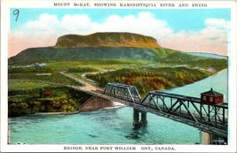 Canada Ontario Fort William Mount McKay Kaministiquia River &amp; Swing VTG Postcard - £5.23 GBP