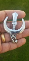 Sarbloh chand tora hand made punjabi sikh singh kaur khanda pin brooch gift bbb2 - $22.58