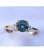 Montana Sapphire &amp;Diamond Ring 18k Yellow Gold Montana sapphire Engageme... - £1,513.33 GBP