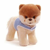 Boo World&#39;s Cutest Plush Gund Pomarian Dog Toy Stuffed Animal Blue Harness 8&quot; - £8.85 GBP