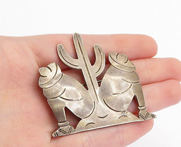 MEXICO 925 Sterling Silver - Vintage Cactus Desert Scene Brooch Pin - BP1674 - £59.78 GBP