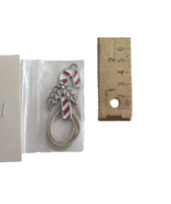 NEW in bag Longaberger Danforth Pewter Red Wht Striped Candy Cane Tie-on... - £19.58 GBP