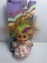 Vintage Bright of America Troll Doll Rainbow Hair Heart Earring - £13.45 GBP